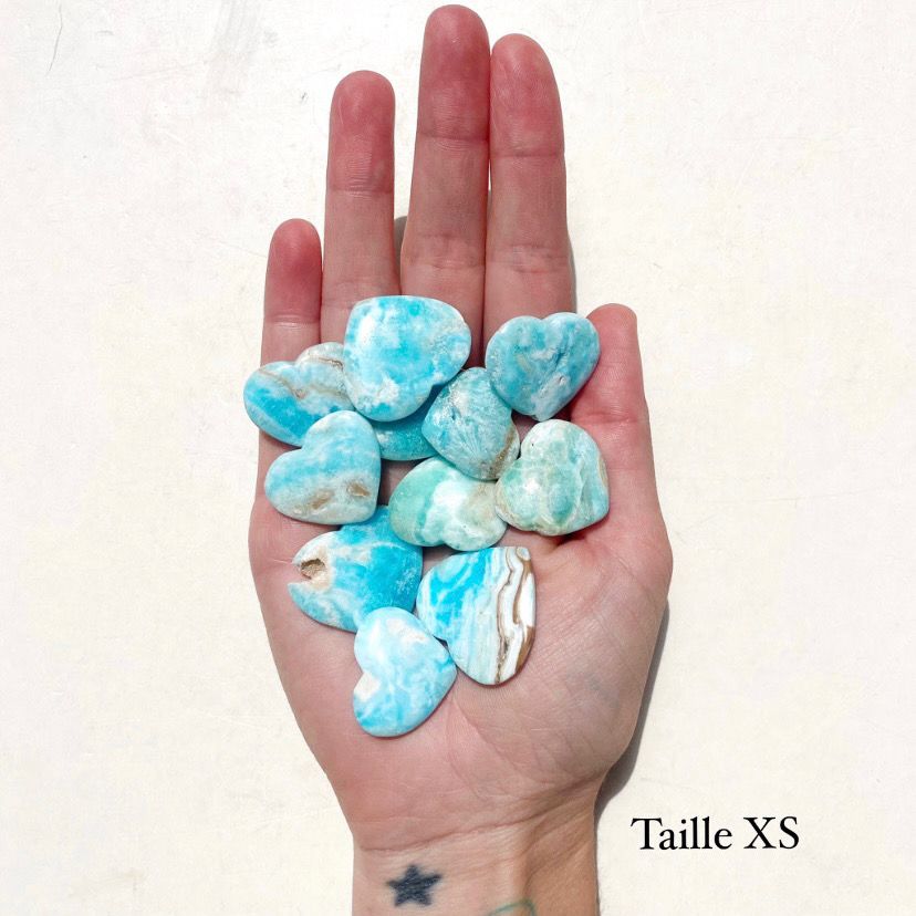 Aragonite bleue mini cœurs